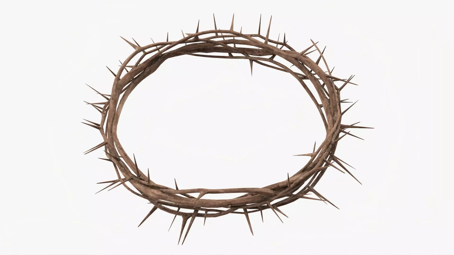 Wooden crown of thorns 3D model_0