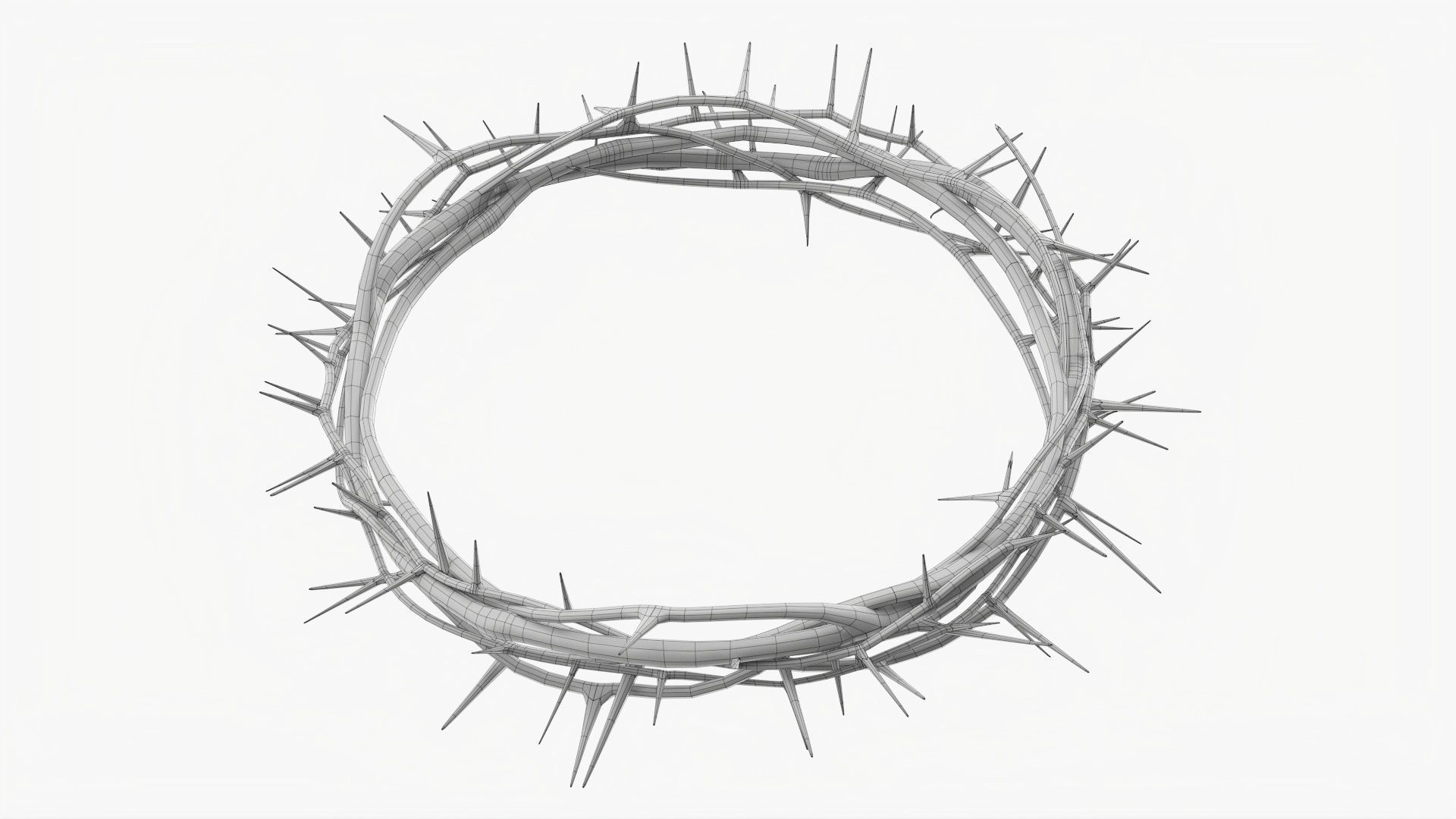 Wooden crown of thorns 3D model_6