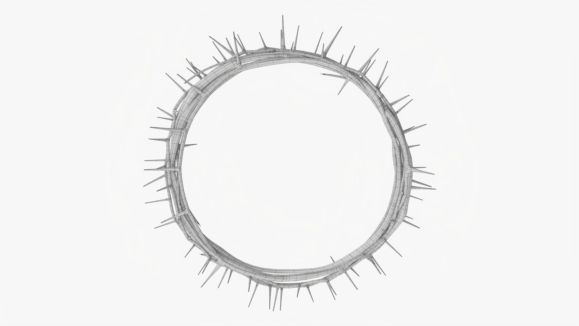 Wooden crown of thorns 3D model_11