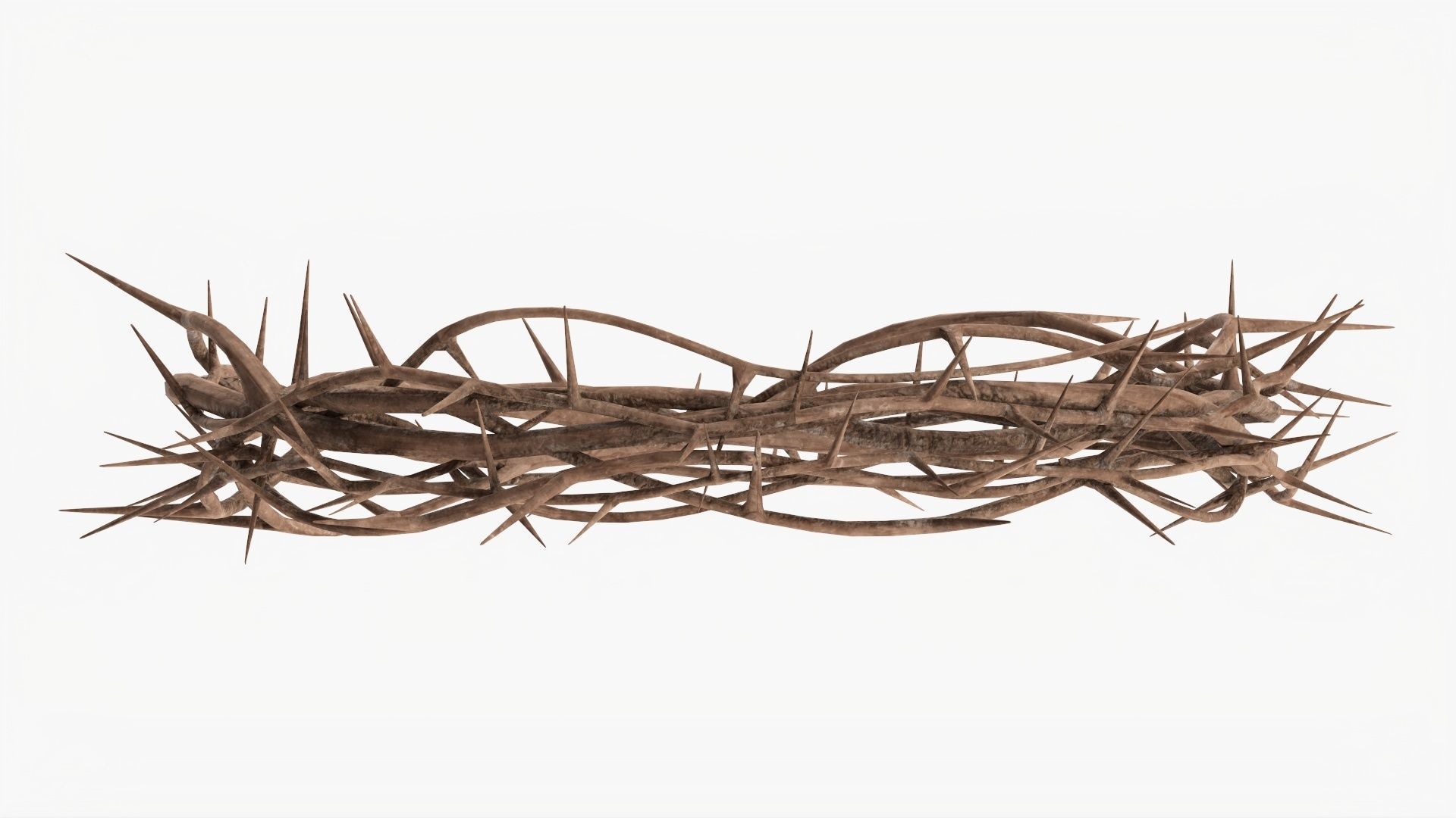 Wooden crown of thorns 3D model_3