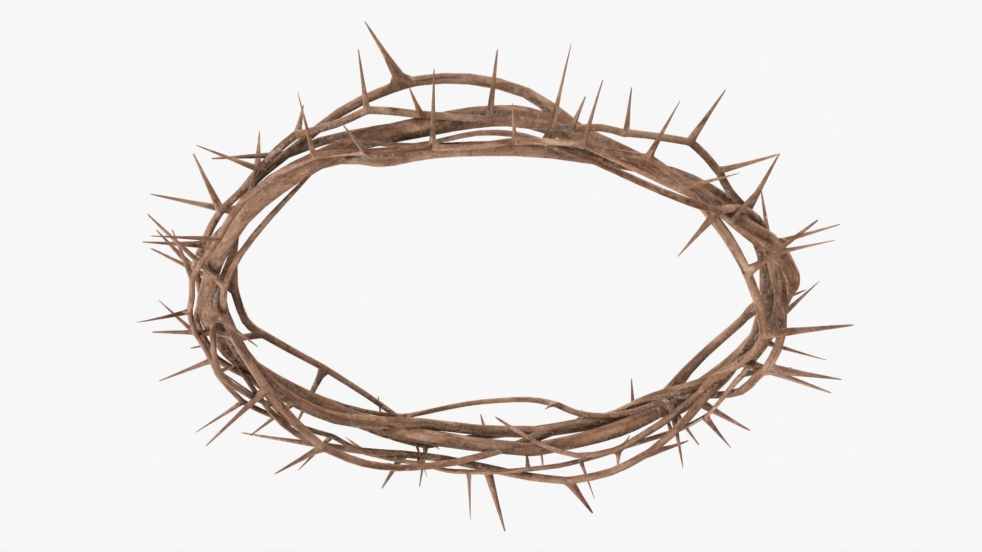 Wooden crown of thorns 3D model_2