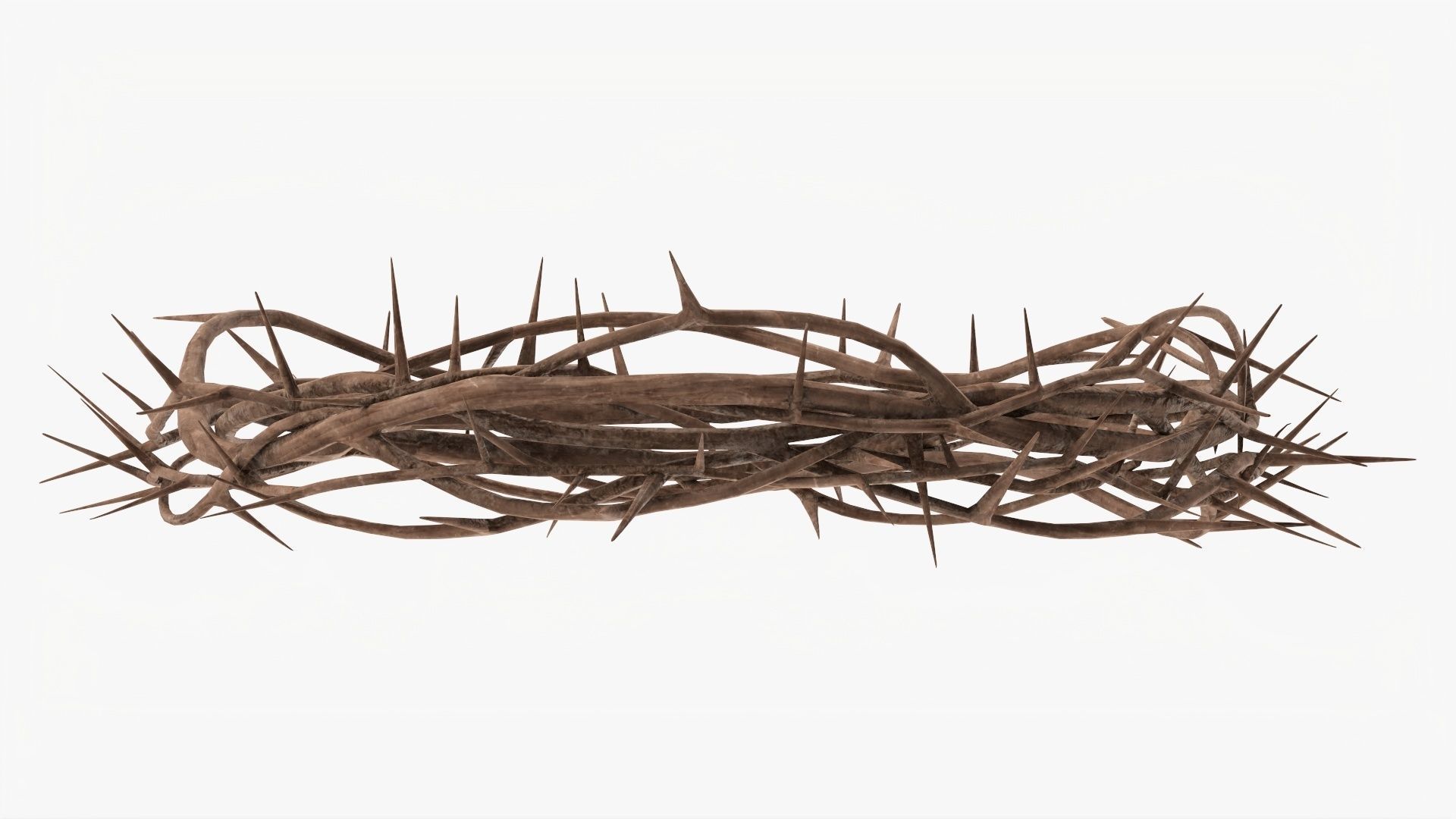 Wooden crown of thorns 3D model_4