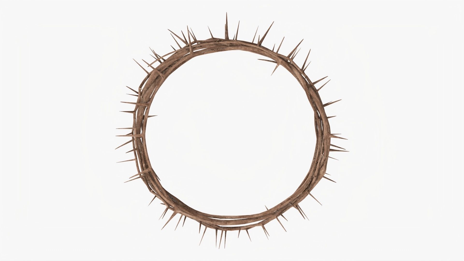 Wooden crown of thorns 3D model_5