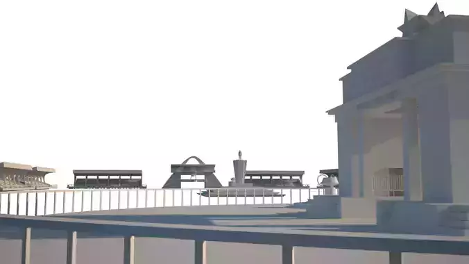 GHANA INDEPENDENCE SQUARE COMPLETE Low-poly 3D model