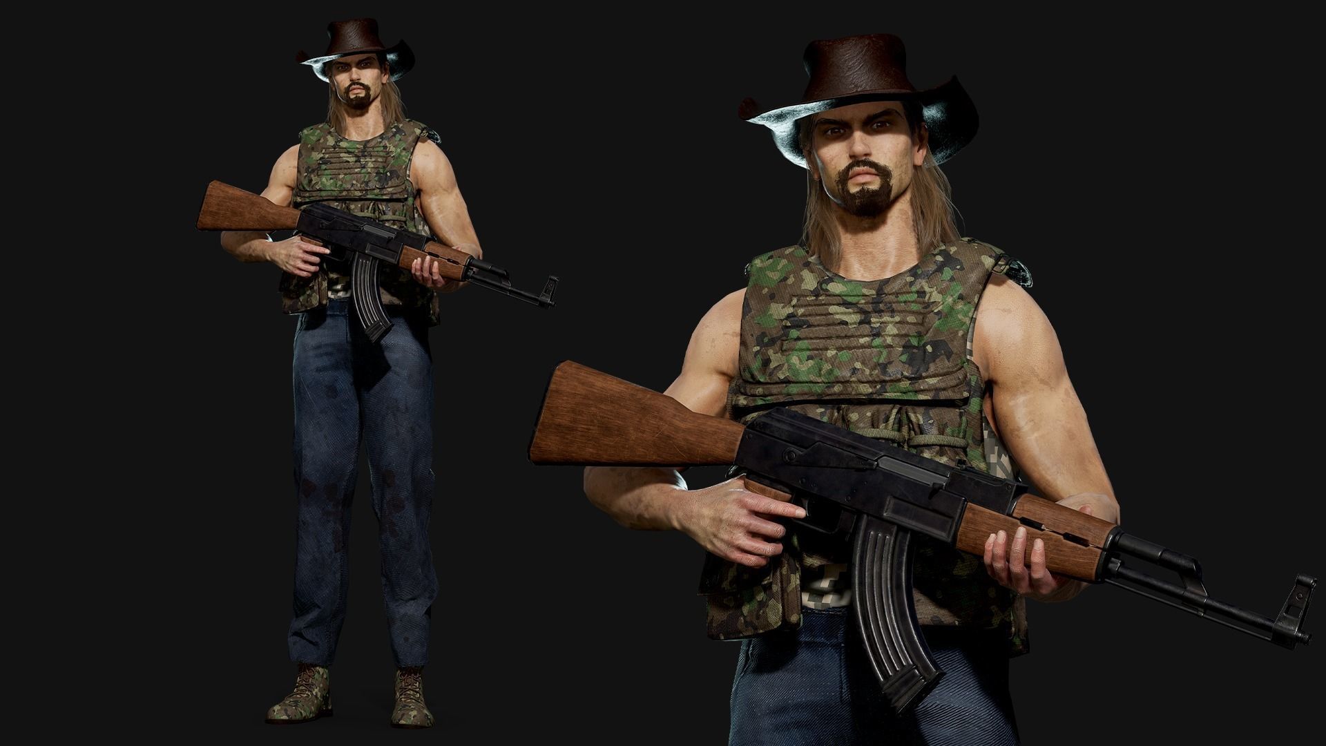 Survival Man - Game Ready Low-poly 3D model_4