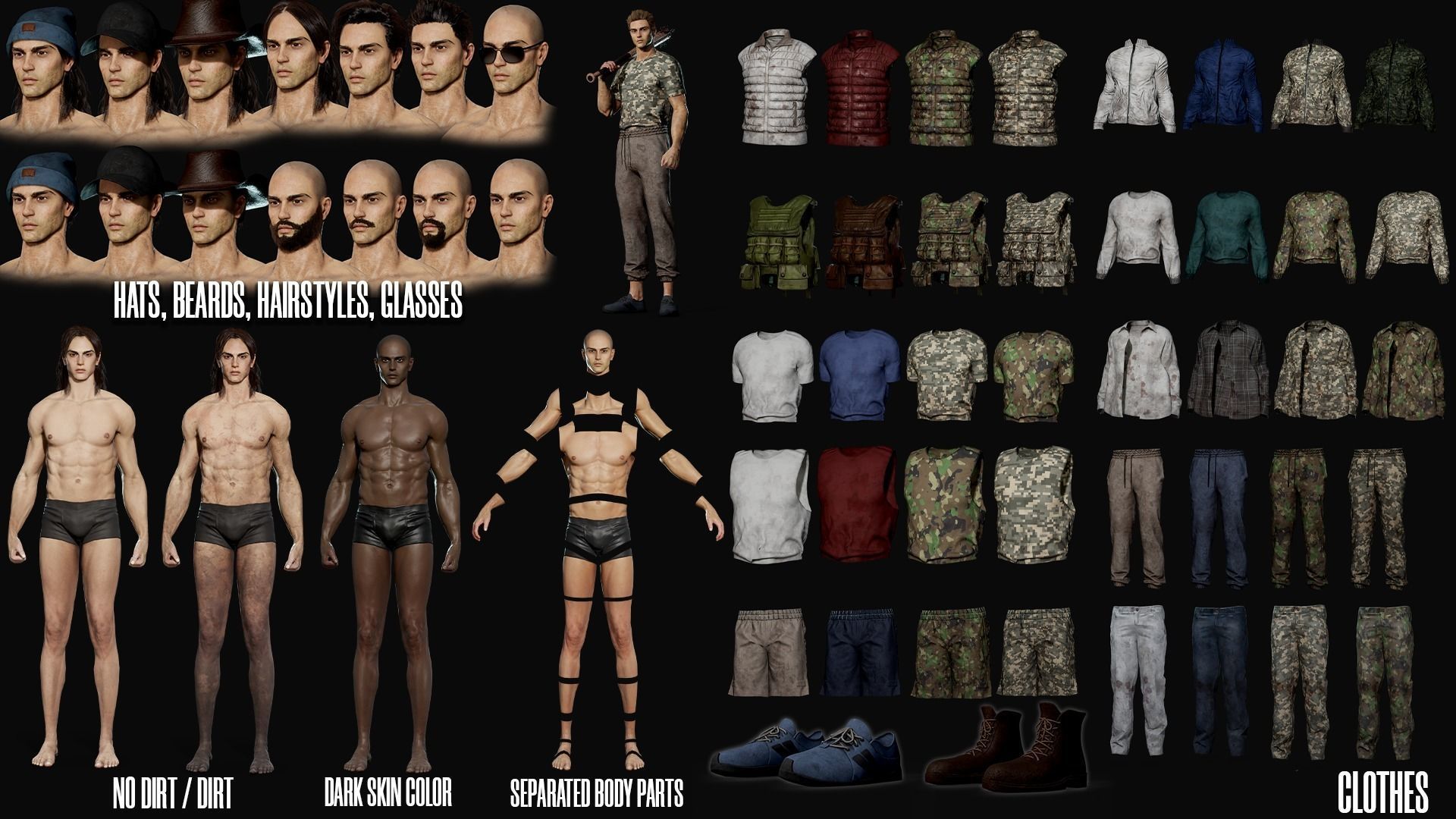 Survival Man - Game Ready Low-poly 3D model_6