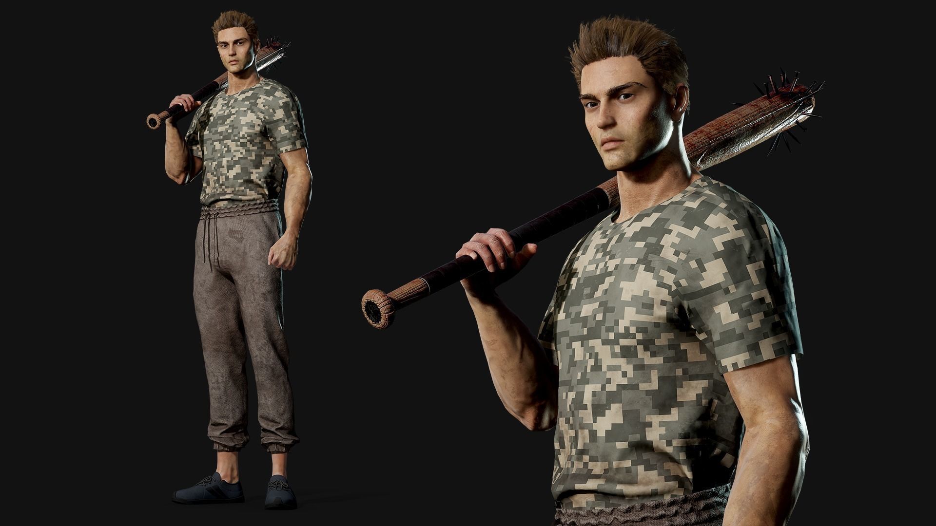Survival Man - Game Ready Low-poly 3D model_3