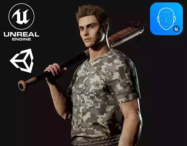 Survival Man - Game Ready Low-poly 3D model