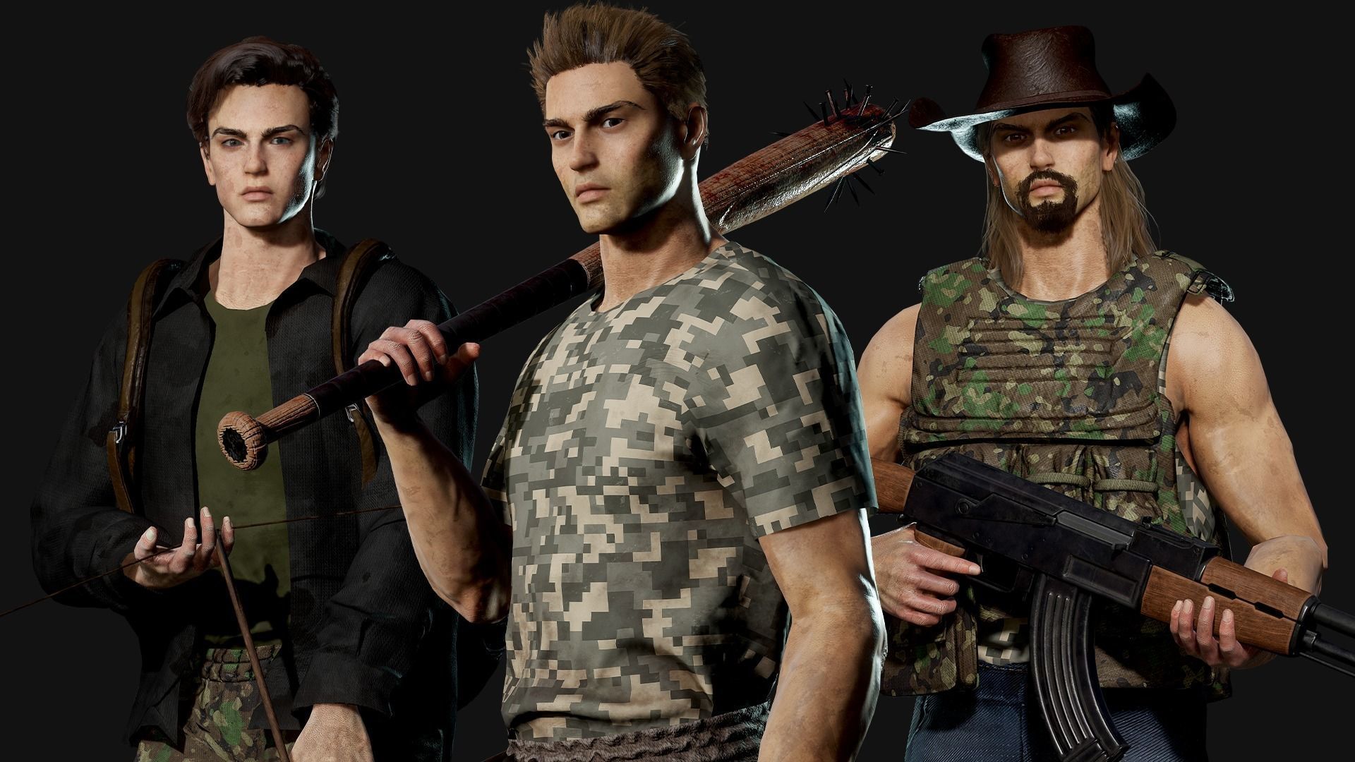 Survival Man - Game Ready Low-poly 3D model_2