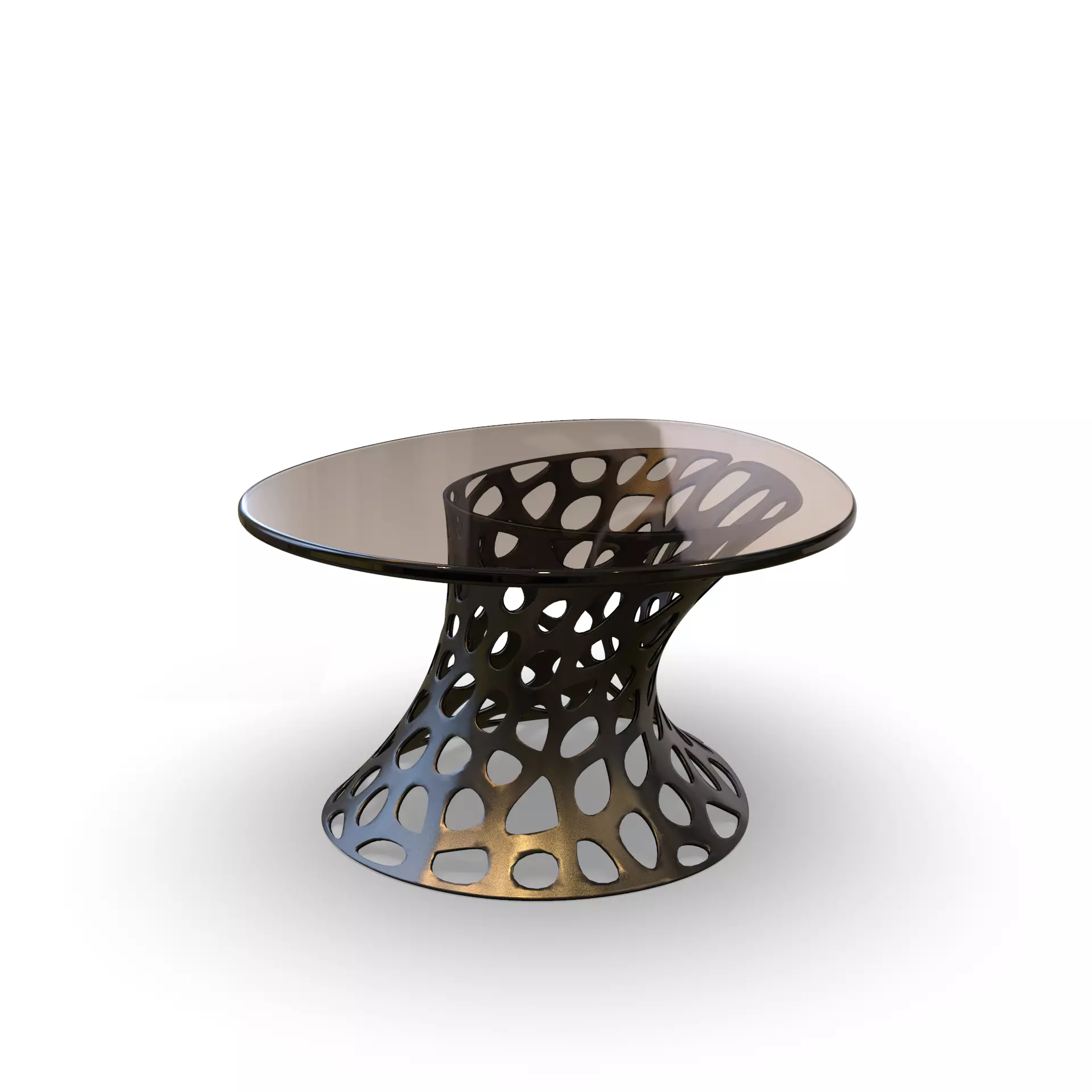 Metal and Glass Coffee table Voronoi Free 3D model