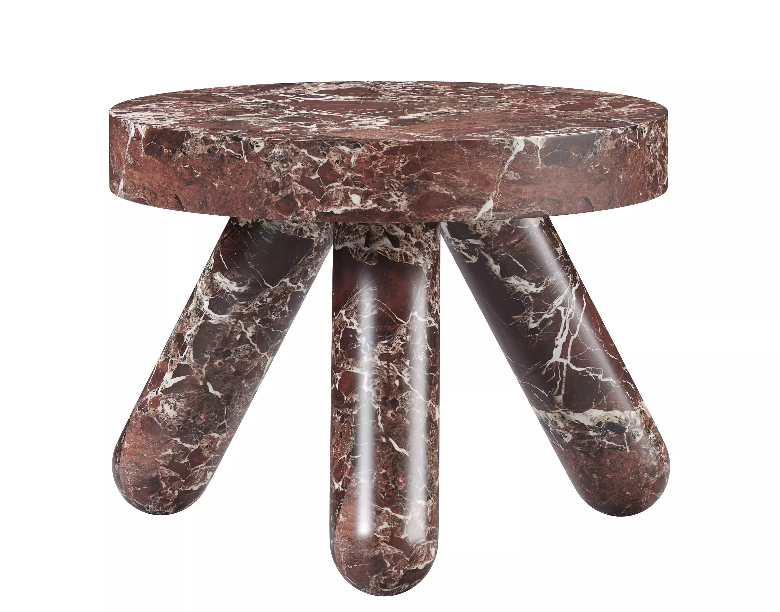 Jaxx Side Red Marble Table By CB2 Low-poly 3D model_0
