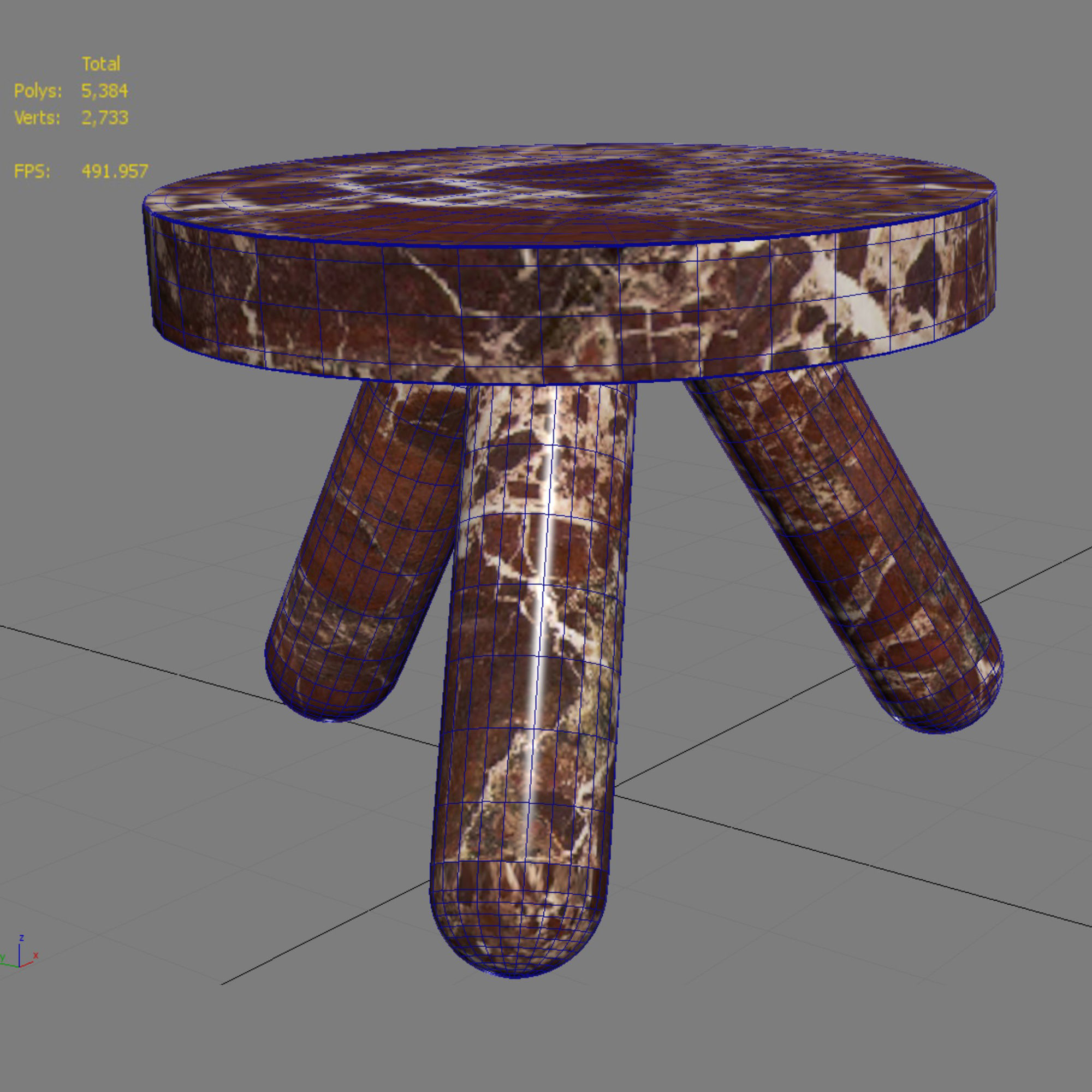 Jaxx Side Red Marble Table By CB2 Low-poly 3D model_3