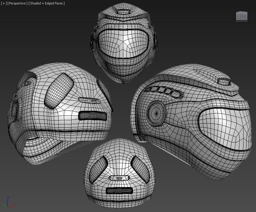 Motor Cycle Helmet Low-poly 3D model_3
