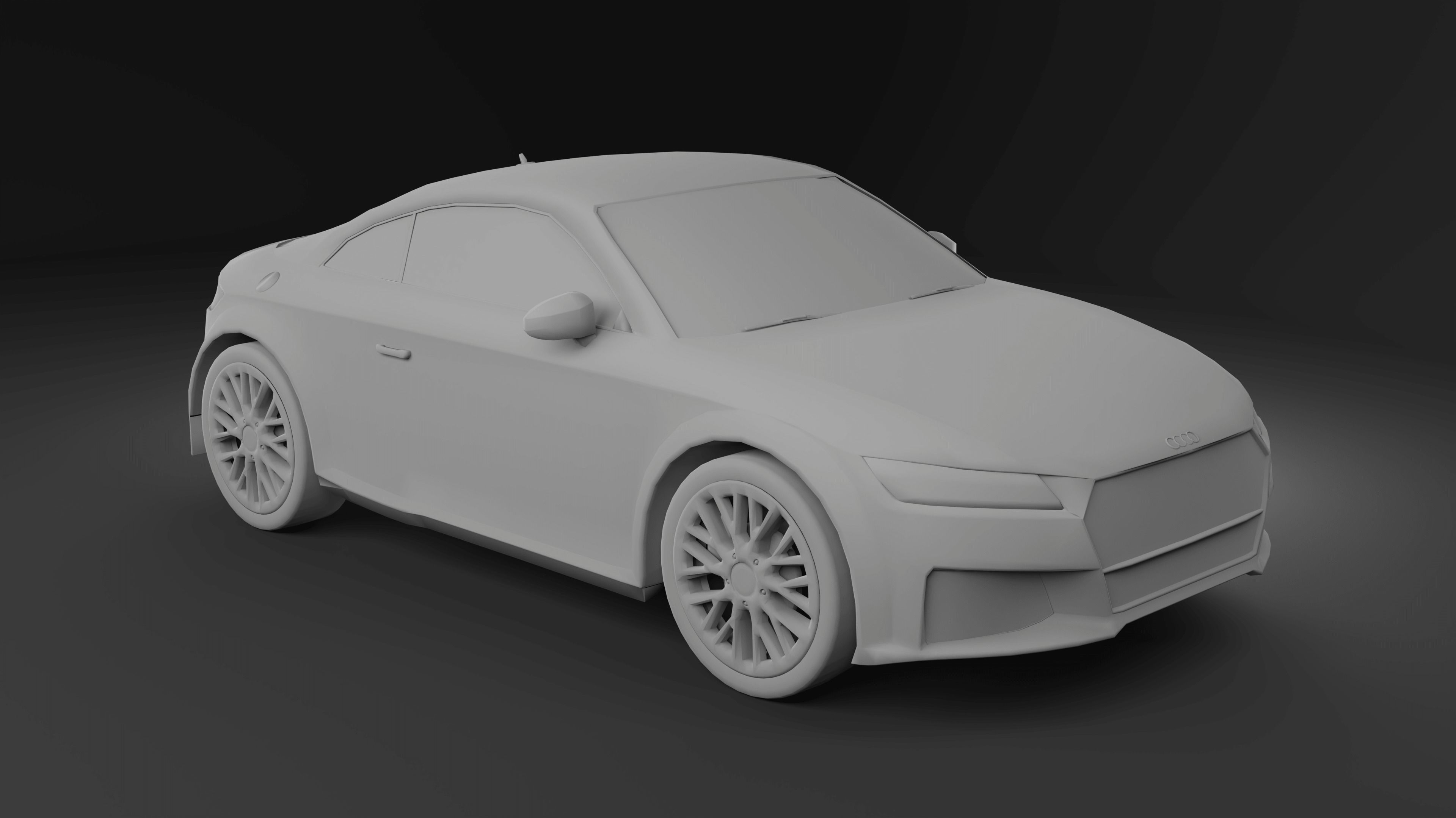 Audi TT RS game-ready model Free low-poly 3D model_4