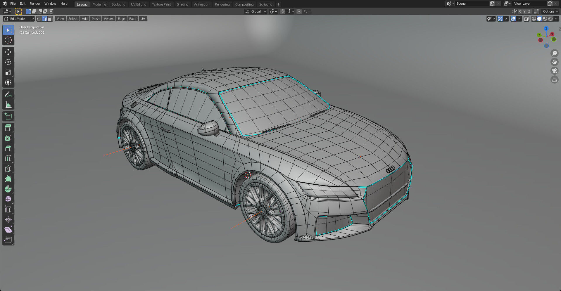 Audi TT RS game-ready model Free low-poly 3D model_6