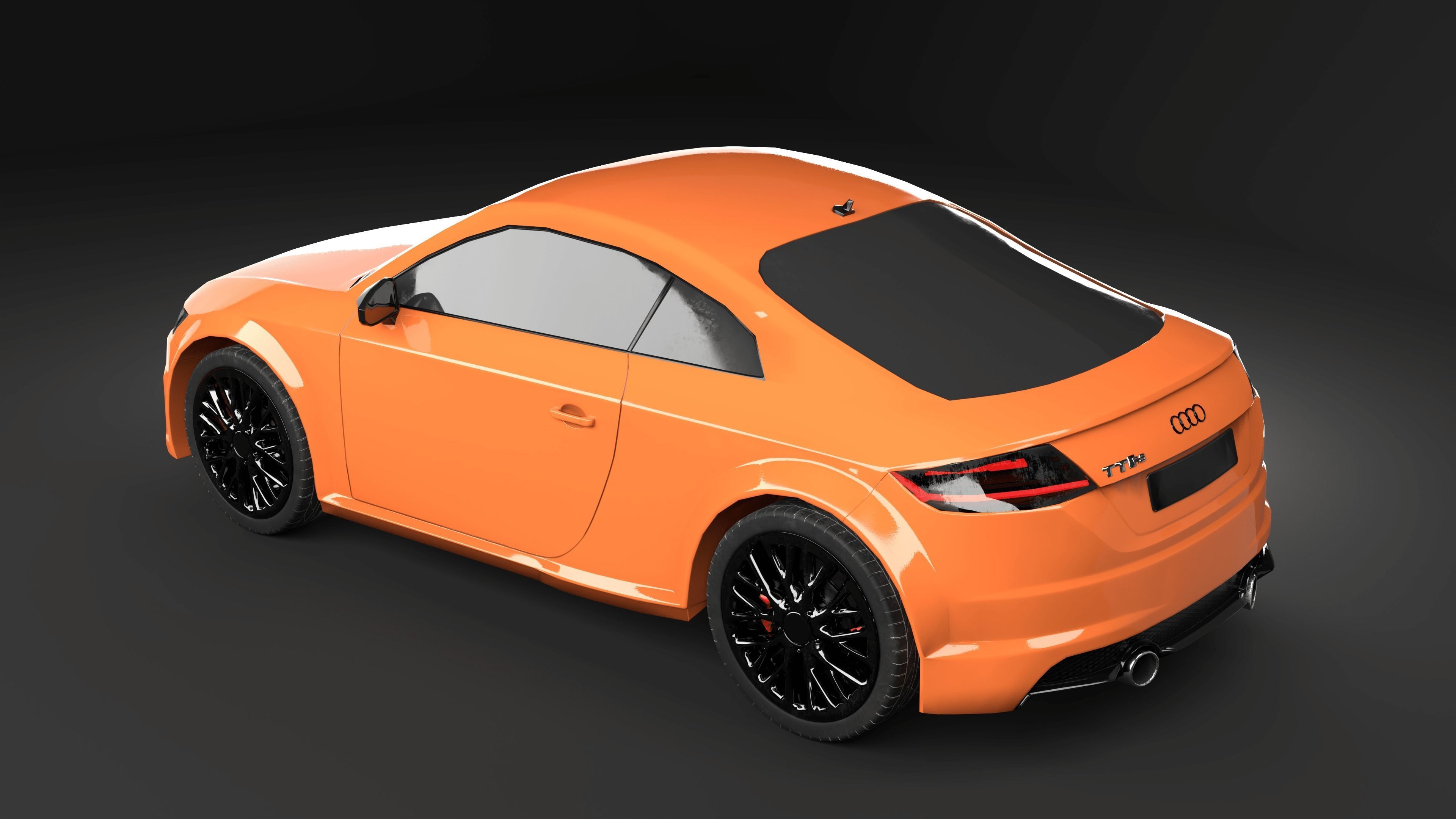 Audi TT RS game-ready model Free low-poly 3D model_3