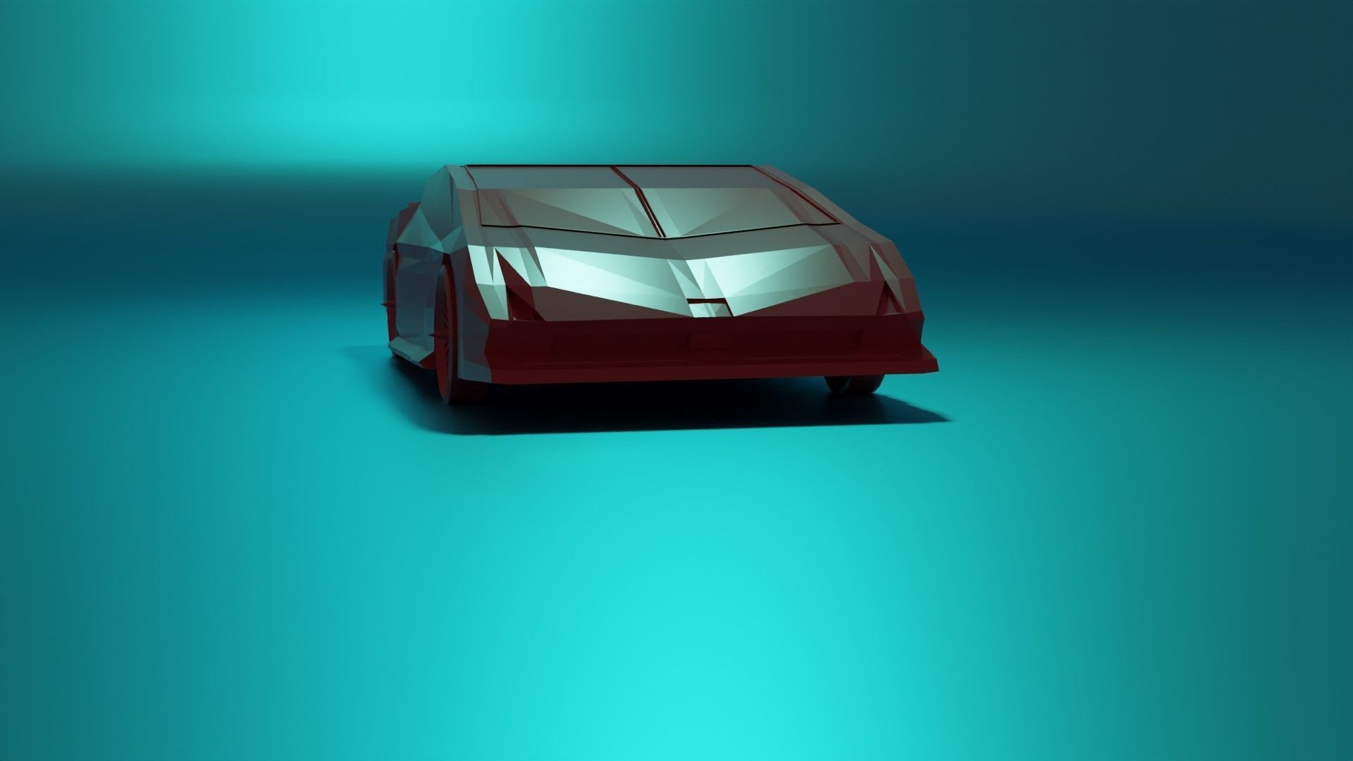 Simple Game Car Free low-poly 3D model_1