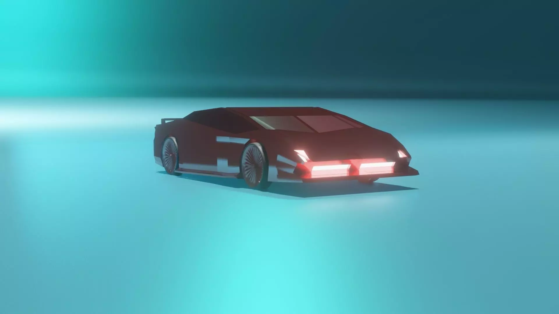 Simple Game Car Free low-poly 3D model_0