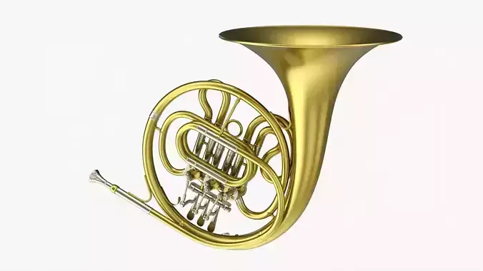 Brass bell french horn 3D model