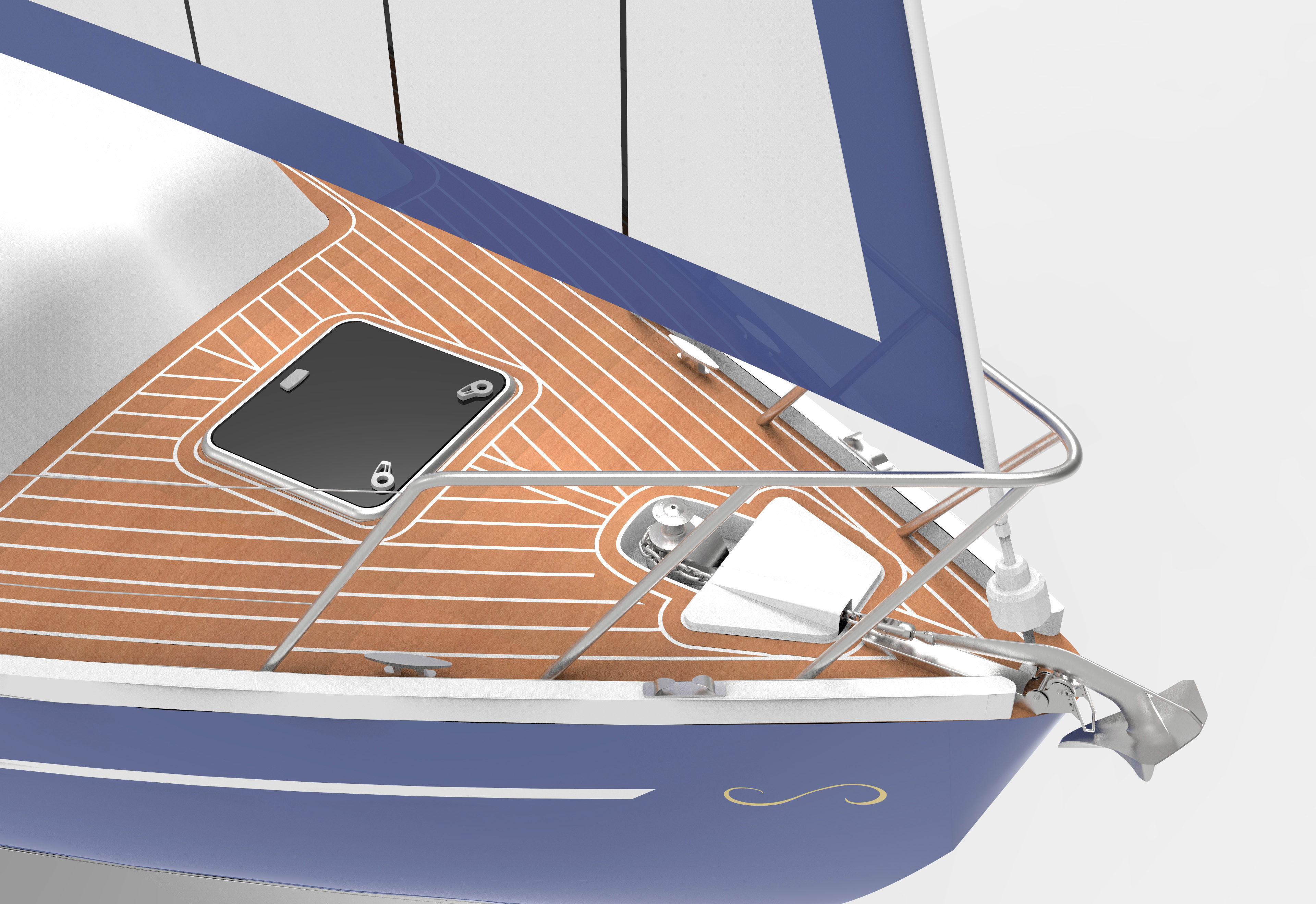 12 m Sail Yacht 3D print model_2