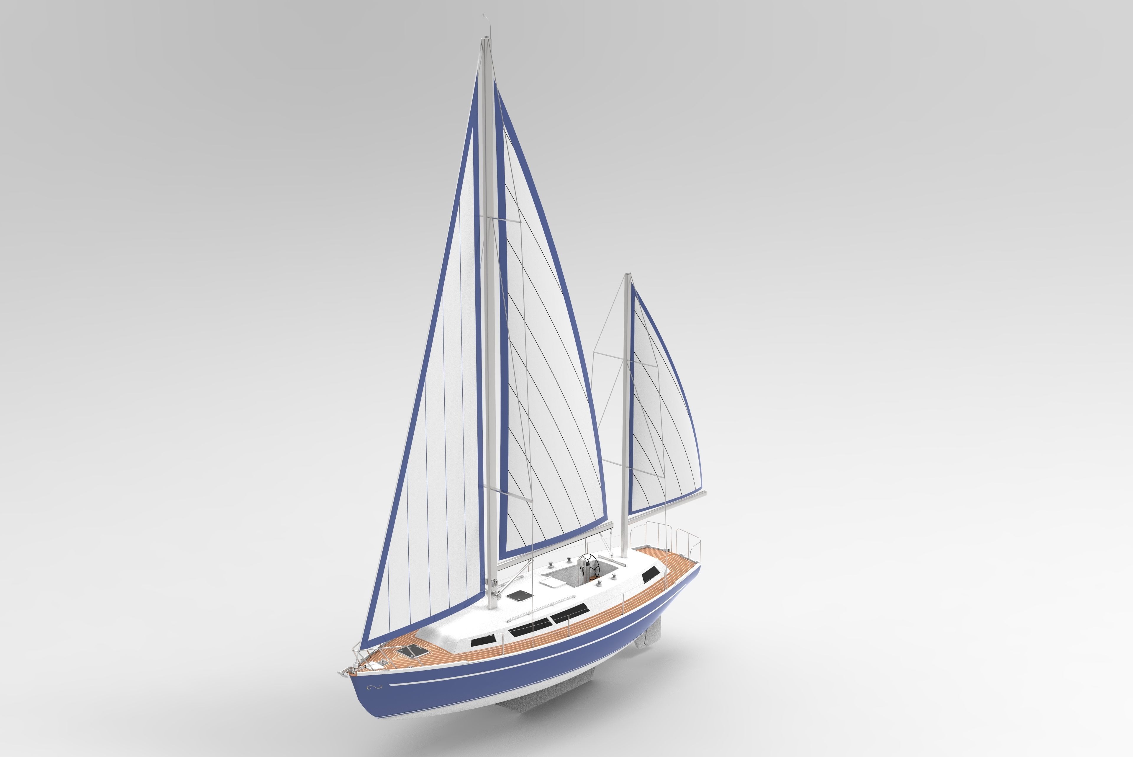 12 m Sail Yacht 3D print model_3