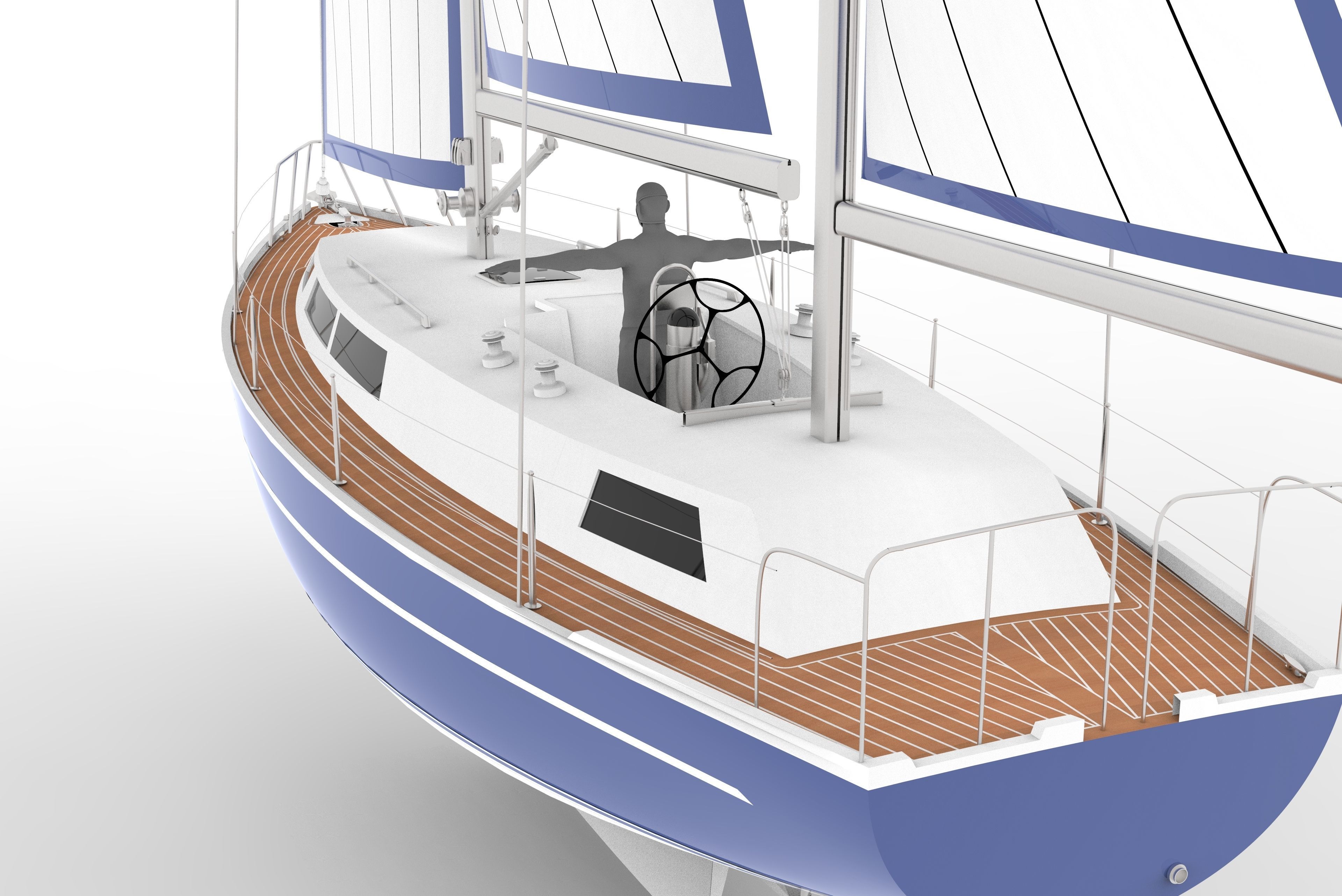 12 m Sail Yacht 3D print model_6