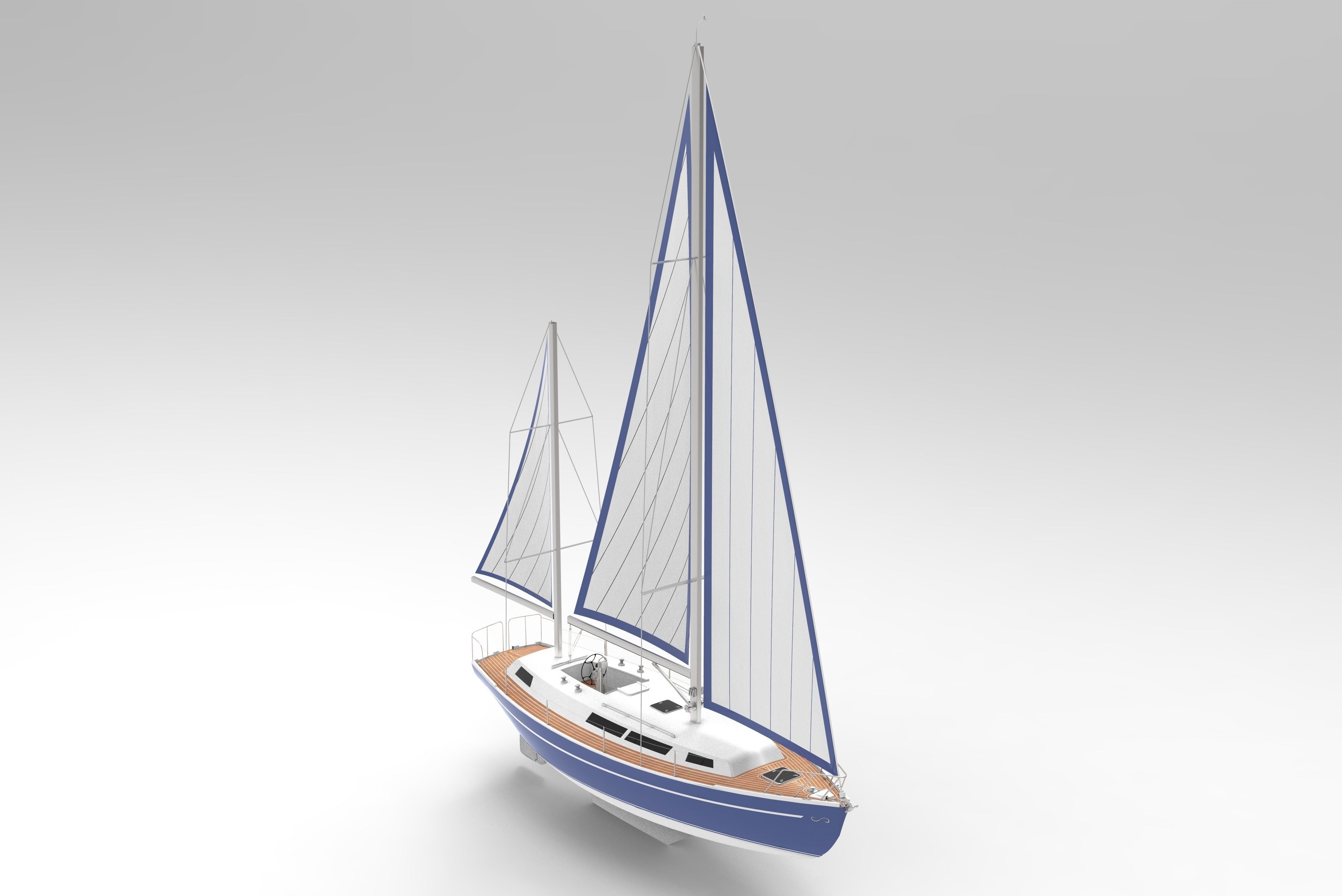 12 m Sail Yacht 3D print model_4