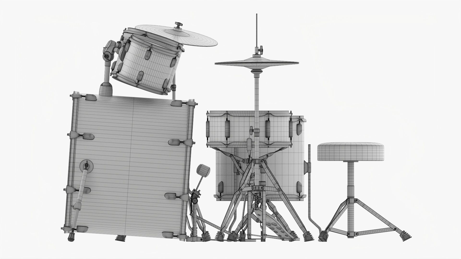 Acoustic drum set 3D model_17