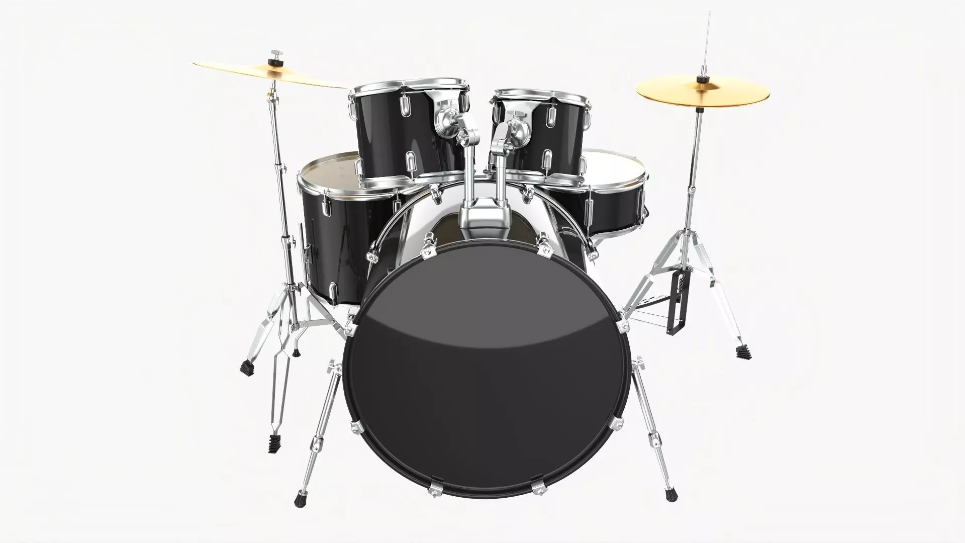 Acoustic drum set 3D model_0