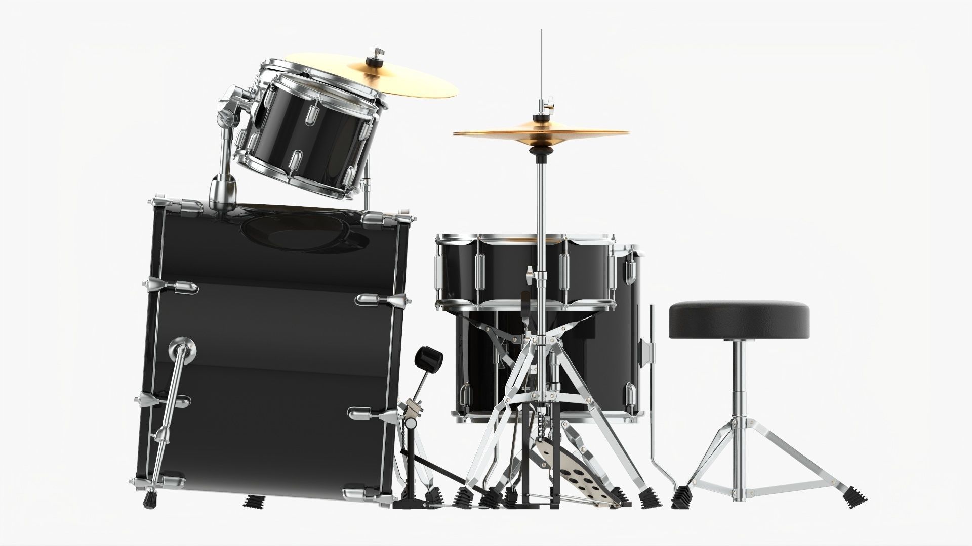 Acoustic drum set 3D model_8