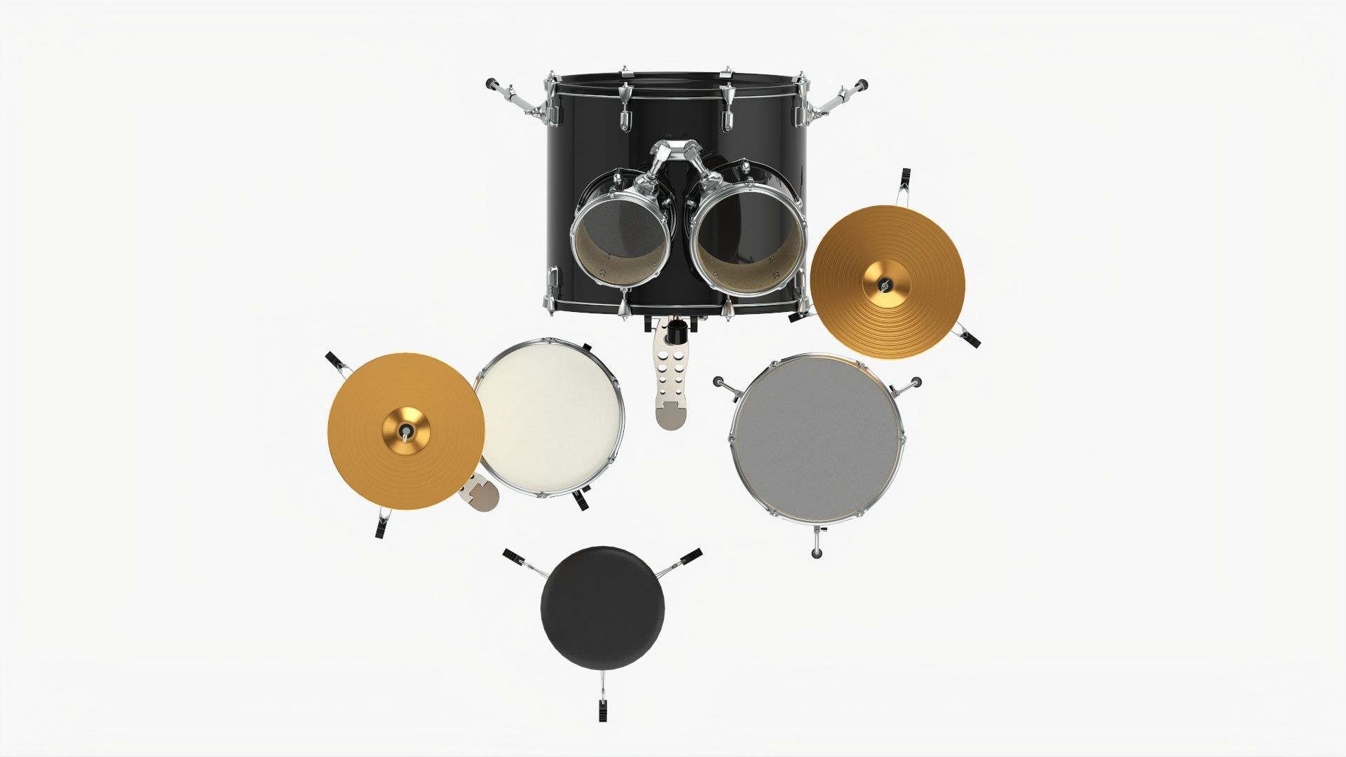Acoustic drum set 3D model_9