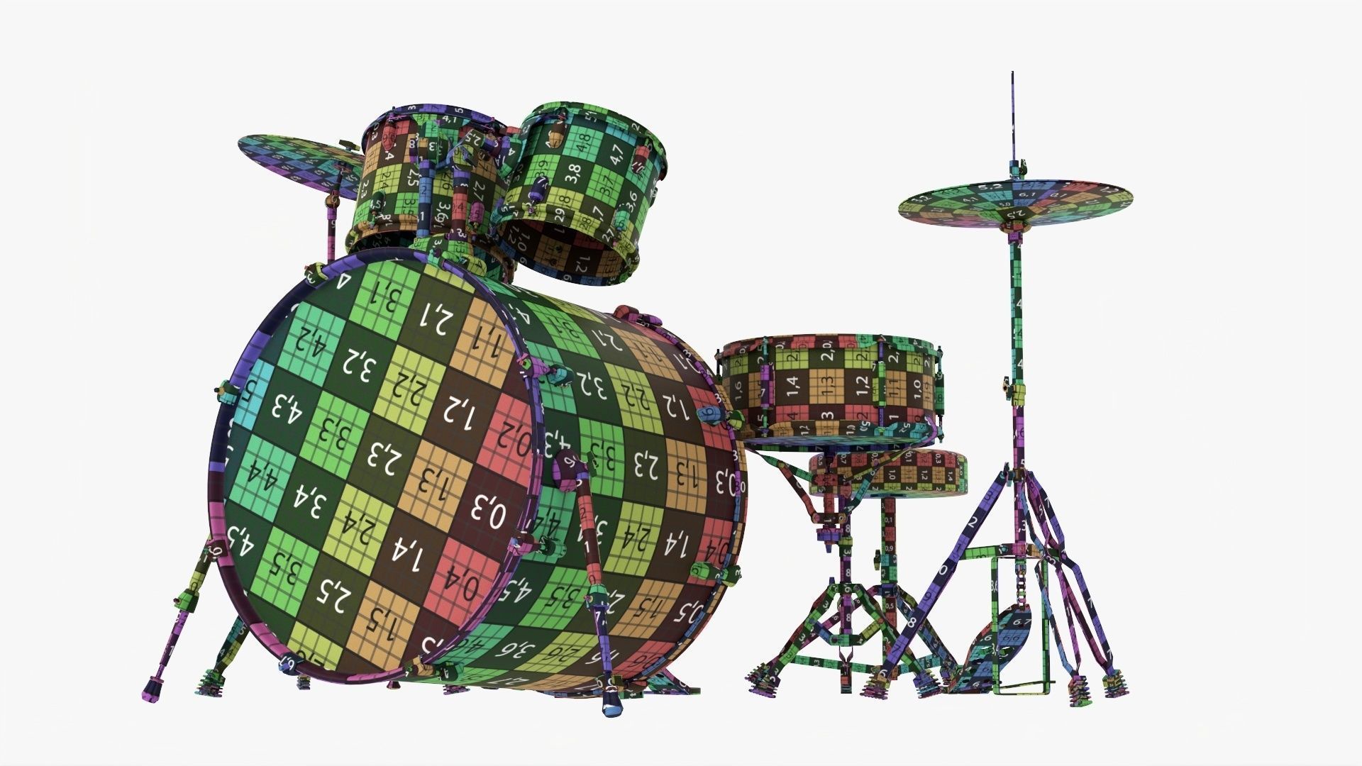 Acoustic drum set 3D model_19