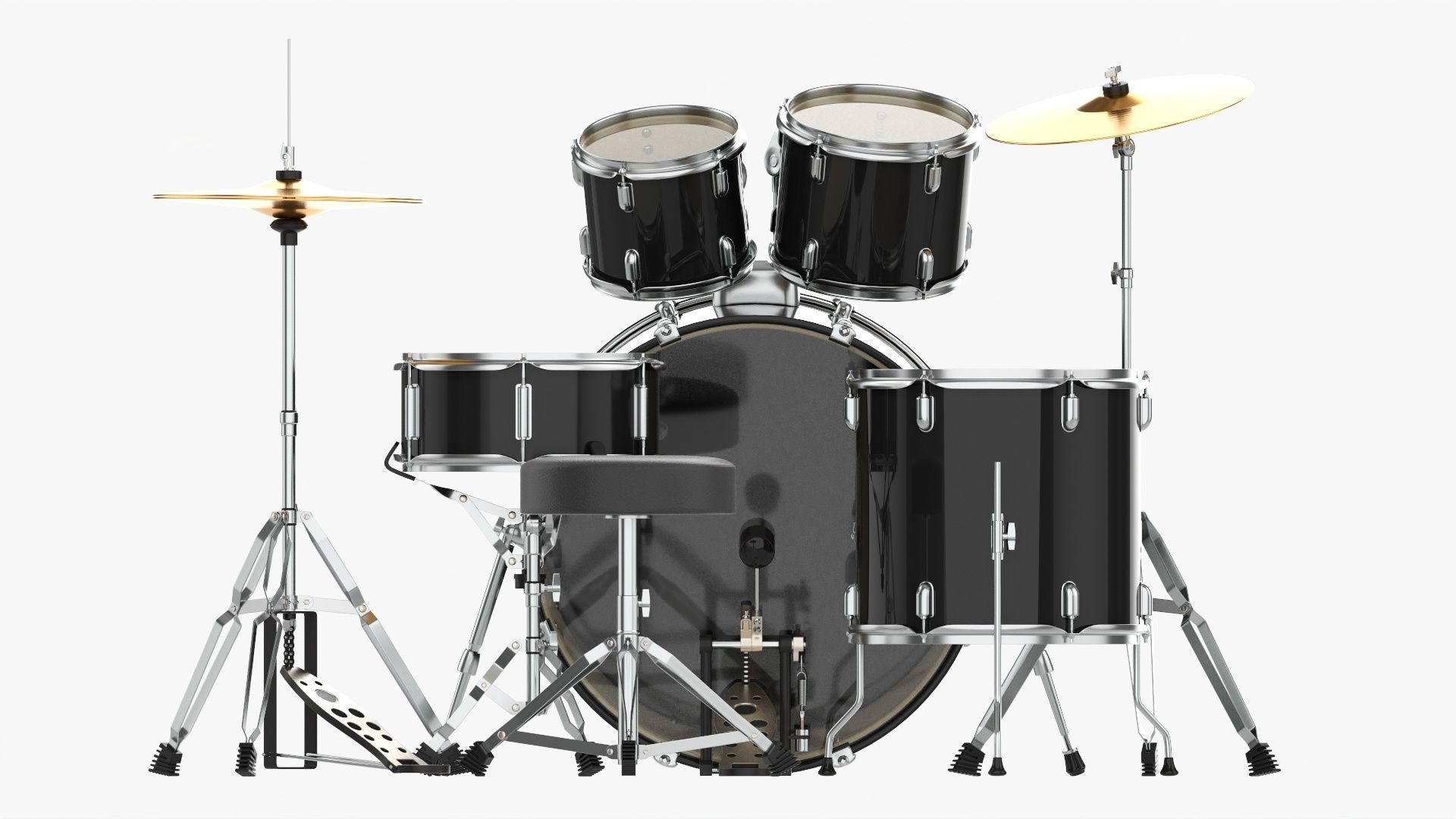 Acoustic drum set 3D model_7
