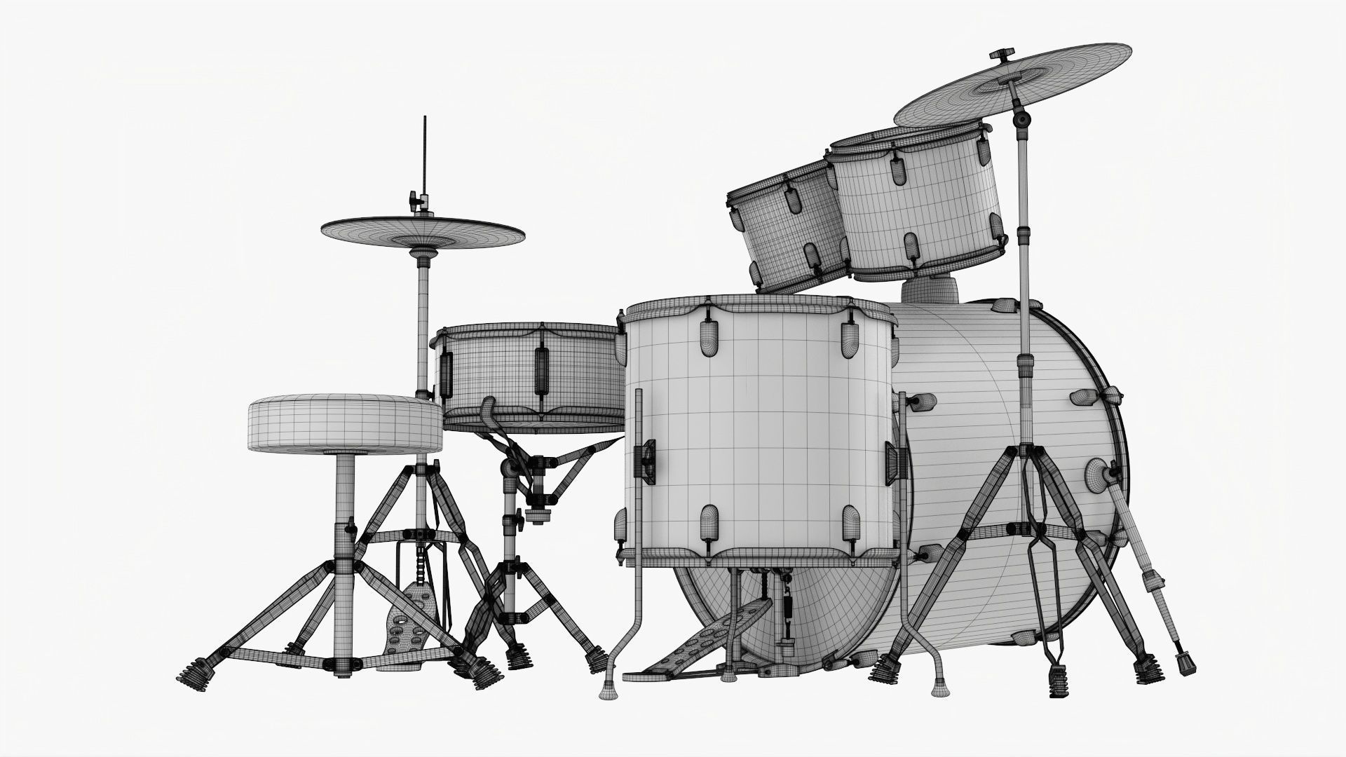 Acoustic drum set 3D model_13