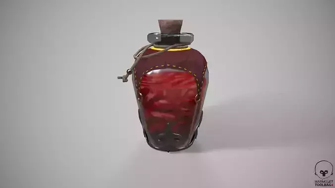 Lowpoly Healing Potion Bottle Low-poly 3D model
