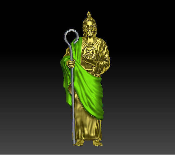 Pendant Saint Jude Thaddeus Smooth 5cm 3D print model