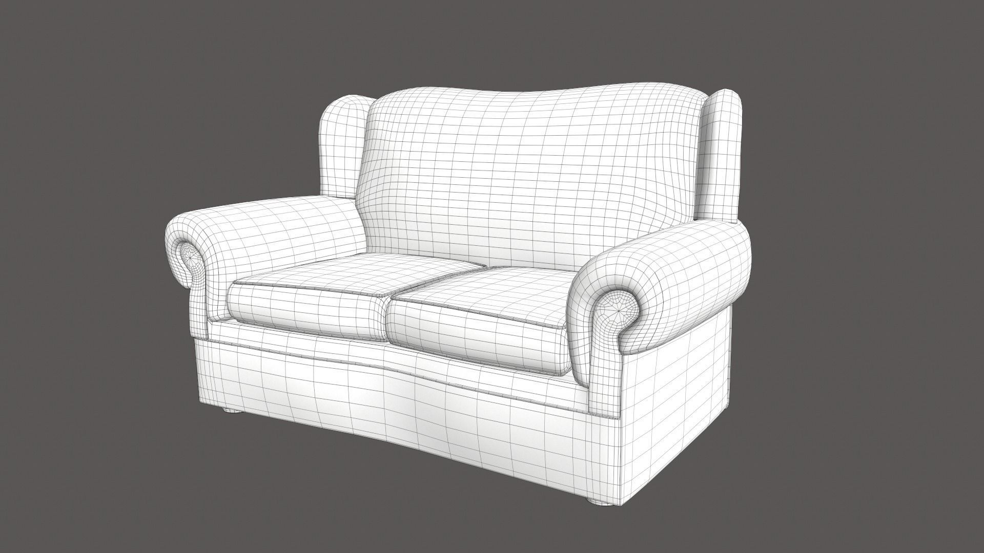 Classic Sofa PBR GameReady Low-poly 3D model_11