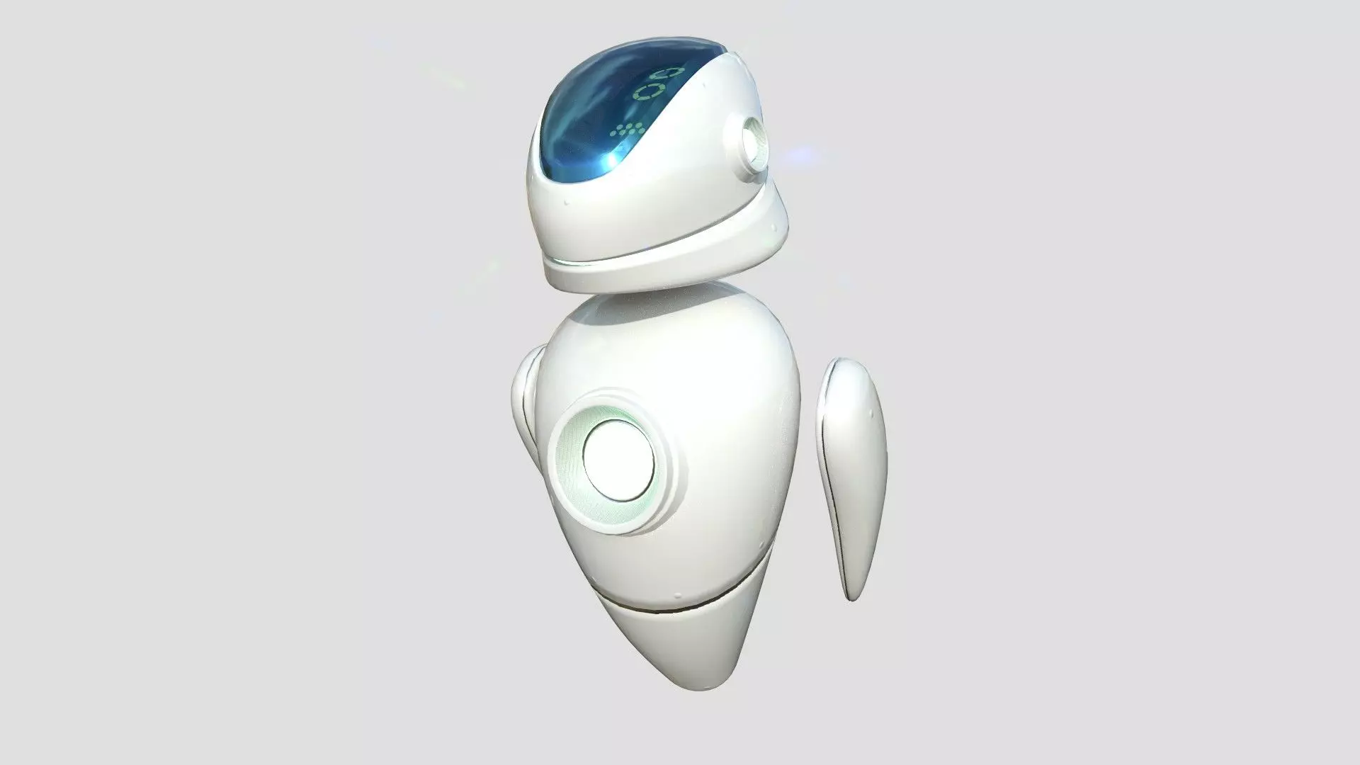 Flying Robot 01 White - Character SciFi Design Low-poly 3D model_0