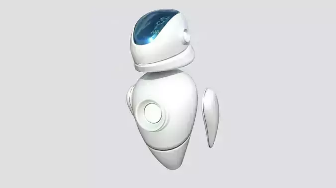 Flying Robot 01 White - Character SciFi Design Low-poly 3D model