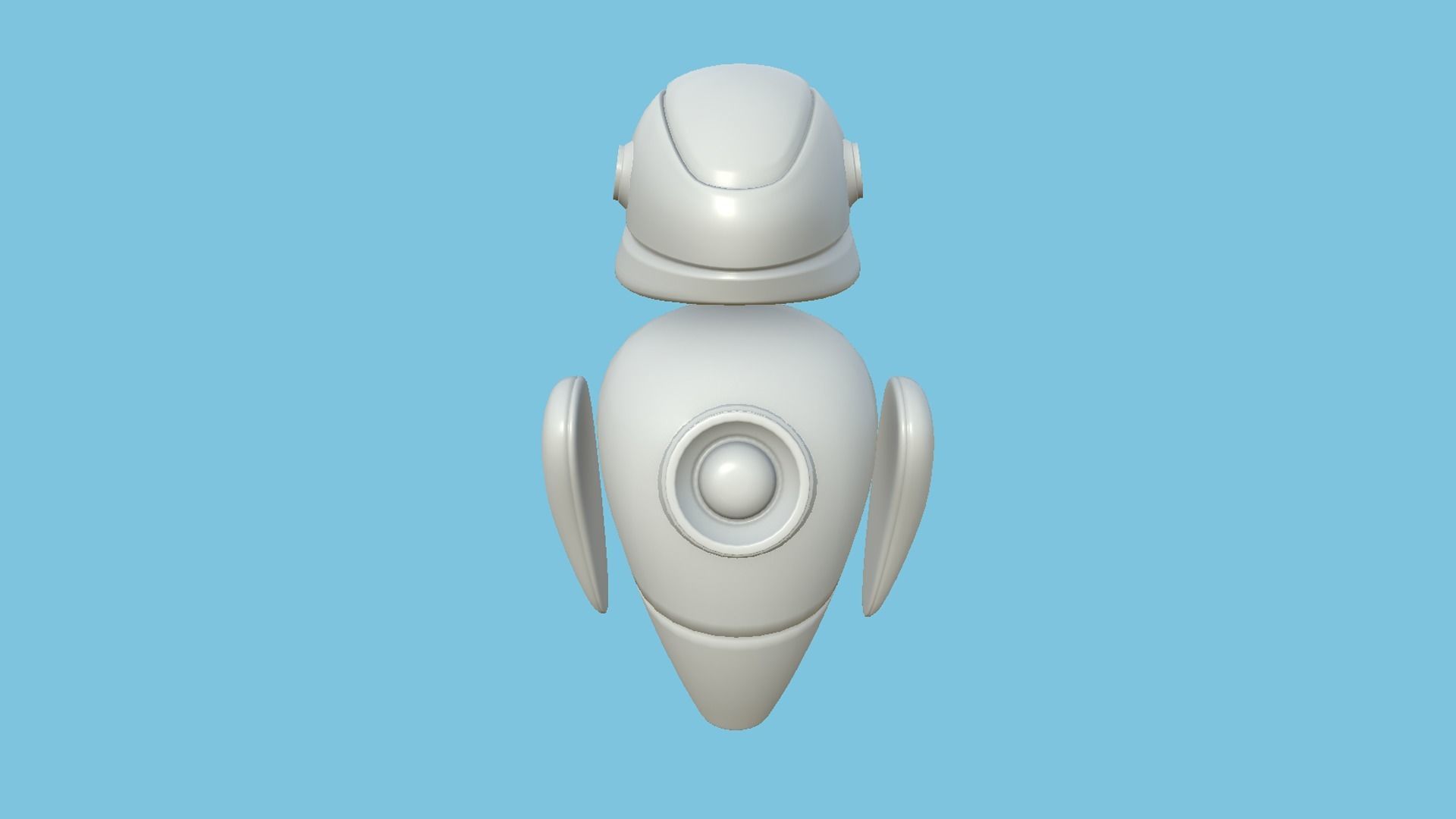 Flying Robot 01 White - Character SciFi Design Low-poly 3D model_10