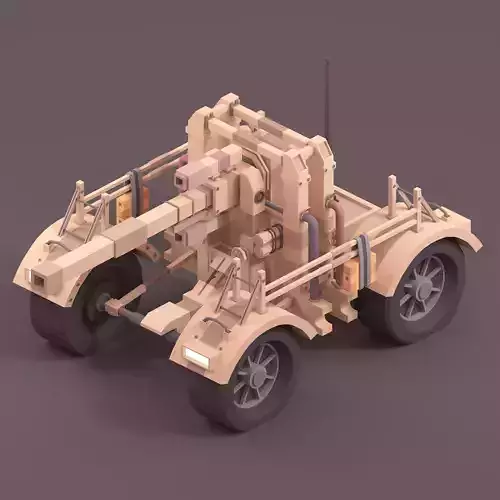 Low Poly German Tank 88MM Gun