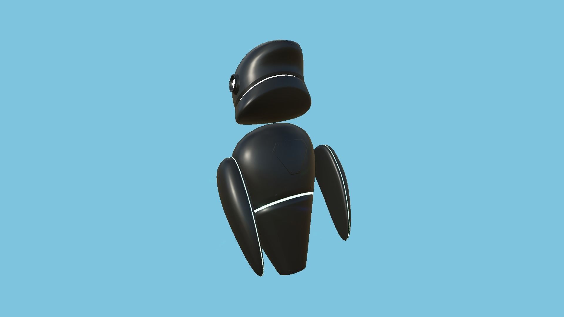 Flying Robot 02 Black - Character SciFi Design Low-poly 3D model_4