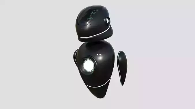 Flying Robot 02 Black - Character SciFi Design Low-poly 3D model