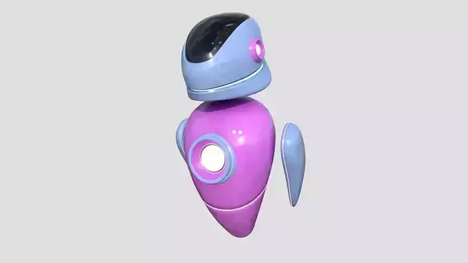 Flying Robot 03 Pink Blue - Character SciFi Design Low-poly 3D model