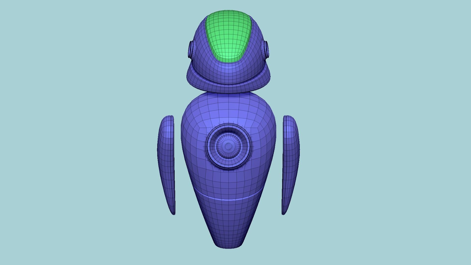 Flying Robot 03 Pink Blue - Character SciFi Design Low-poly 3D model_14