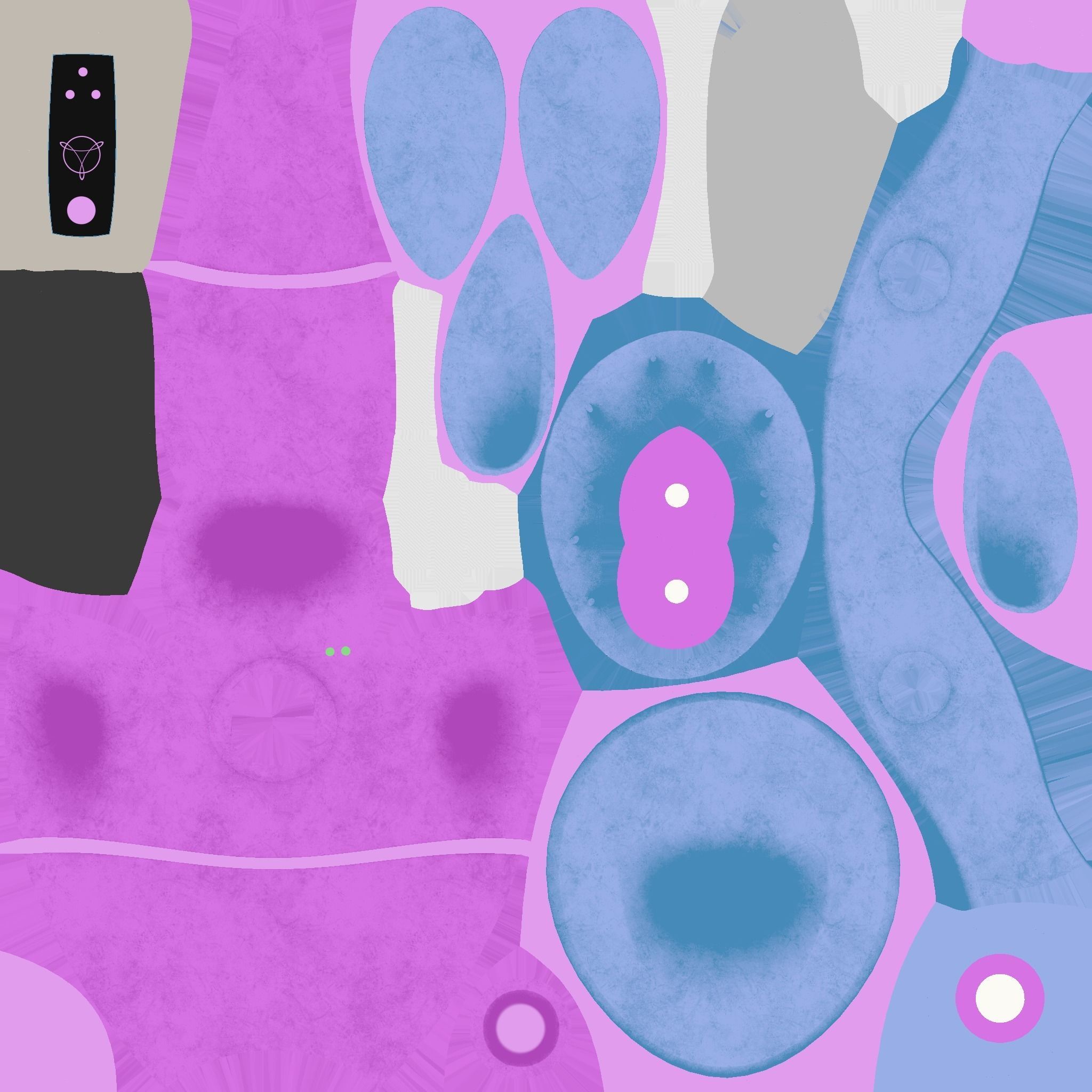 Flying Robot 03 Pink Blue - Character SciFi Design Low-poly 3D model_23