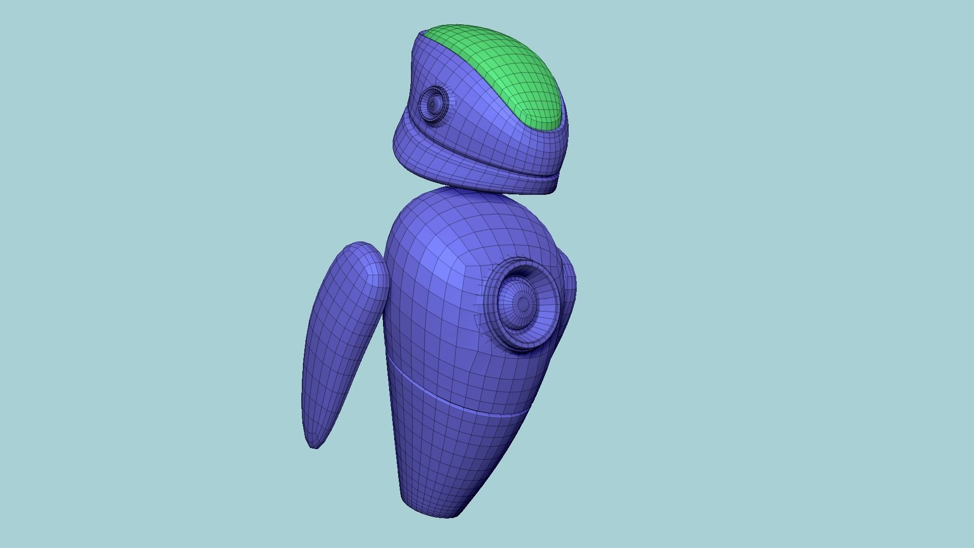 Flying Robot 03 Pink Blue - Character SciFi Design Low-poly 3D model_13