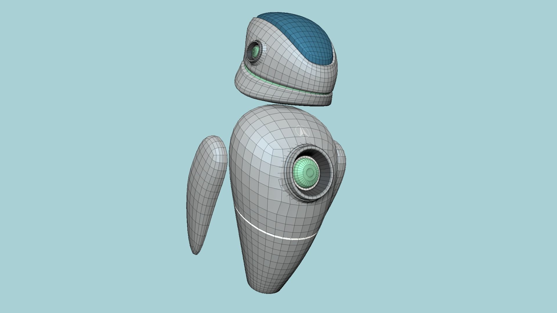 Flying Robot 04 Iron - Character SciFi Design Low-poly 3D model_6