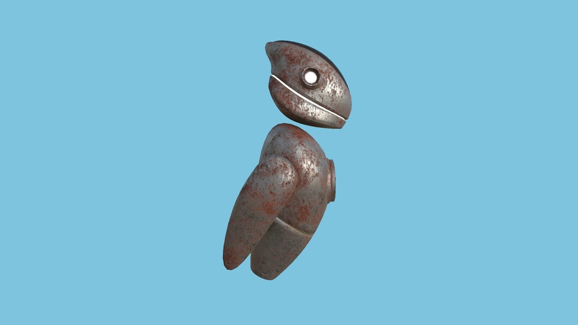 Flying Robot 05 Destroyed Rust - Character SciFi Design Low-poly 3D model_2