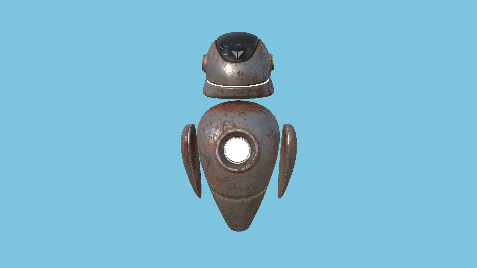 Flying Robot 05 Destroyed Rust - Character SciFi Design Low-poly 3D model_1